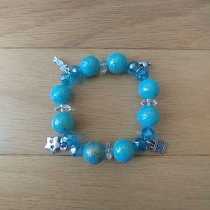 Turquoise chunky charm bracelet!